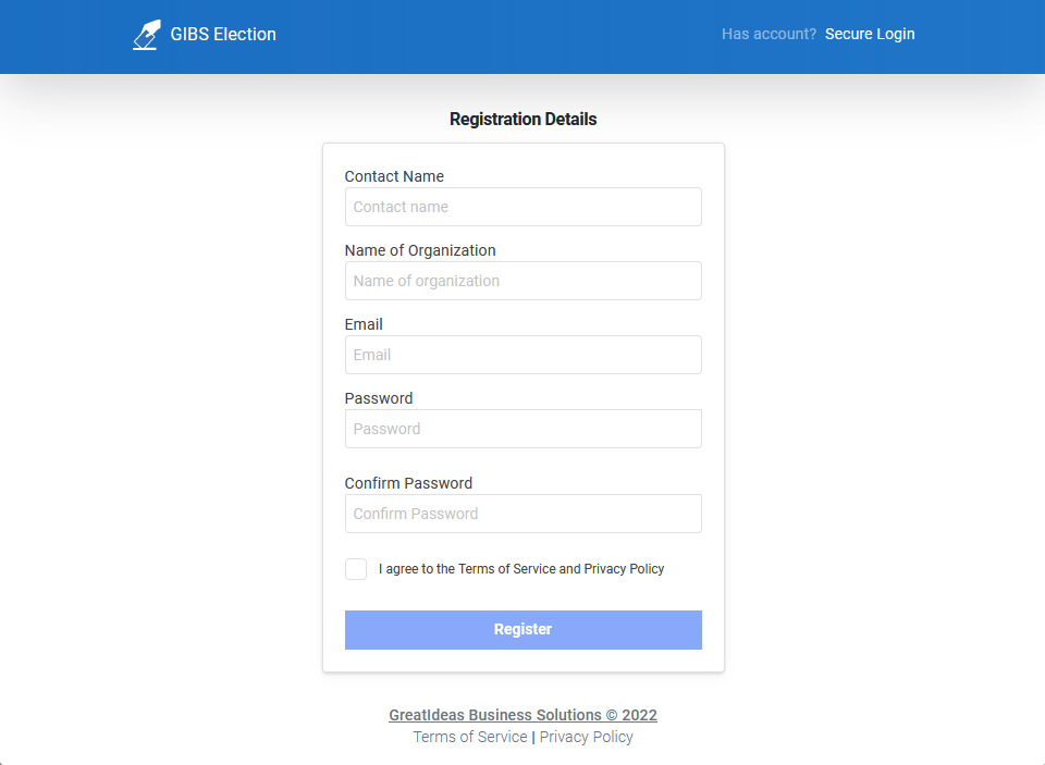 Account registration